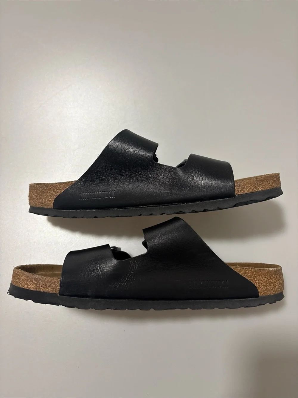 Men's Black Birkenstock Dual Buckle Slide Sandals size 42
